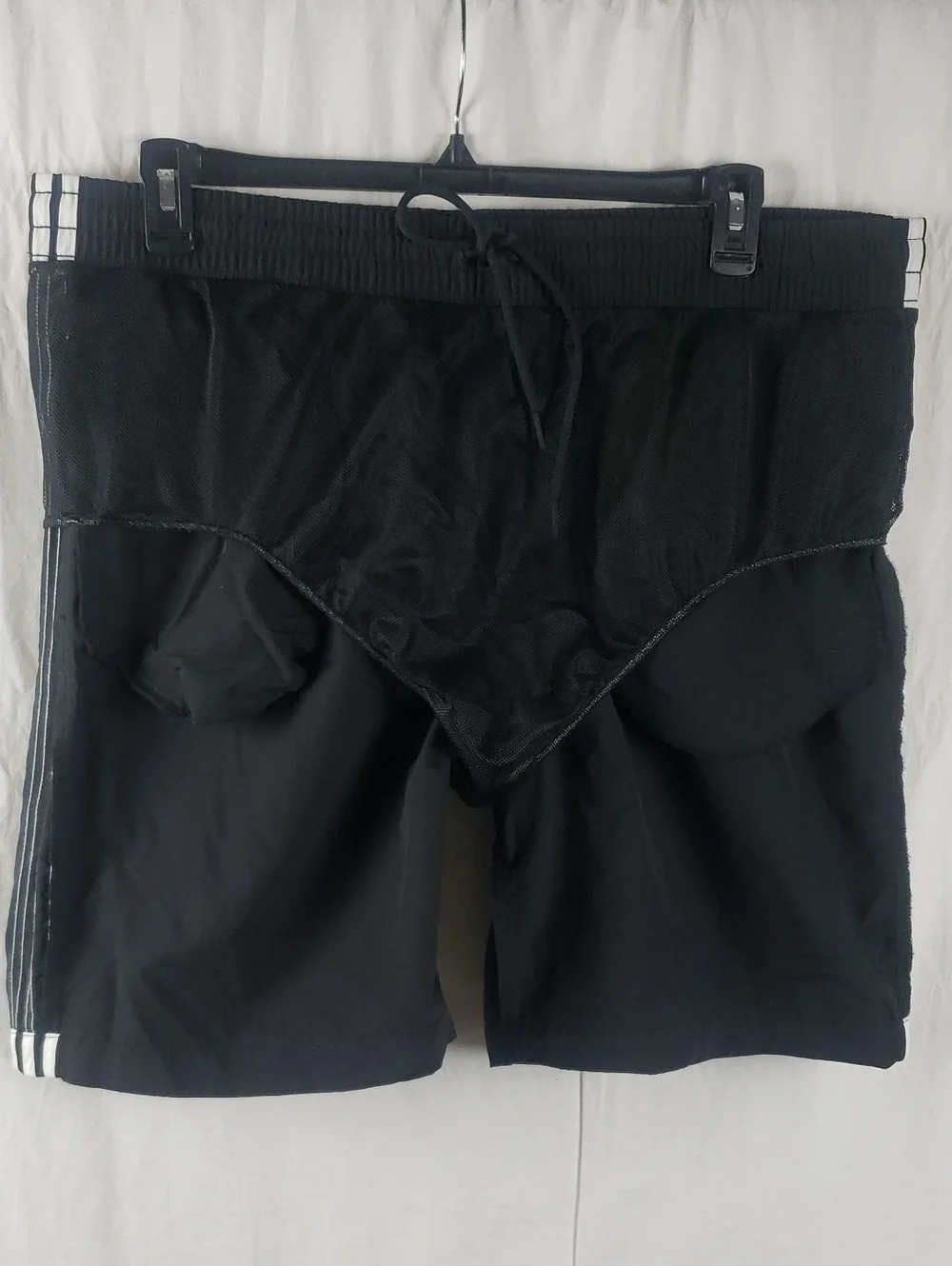 Adidas Men's 2XL Black 3 Stripes Swim Shorts